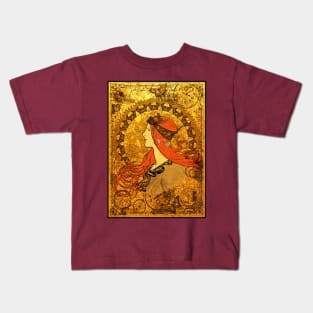 Steampunk Zodiac (Mucha Homage) Kids T-Shirt